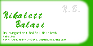 nikolett balasi business card