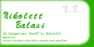 nikolett balasi business card